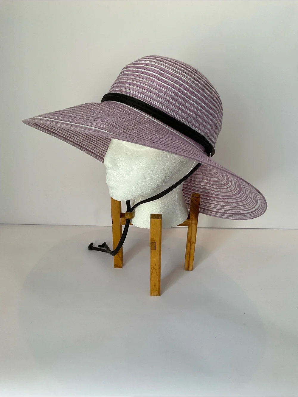 Sloggers Lavender-Striated Wide Brim Sun Hat with Black Band